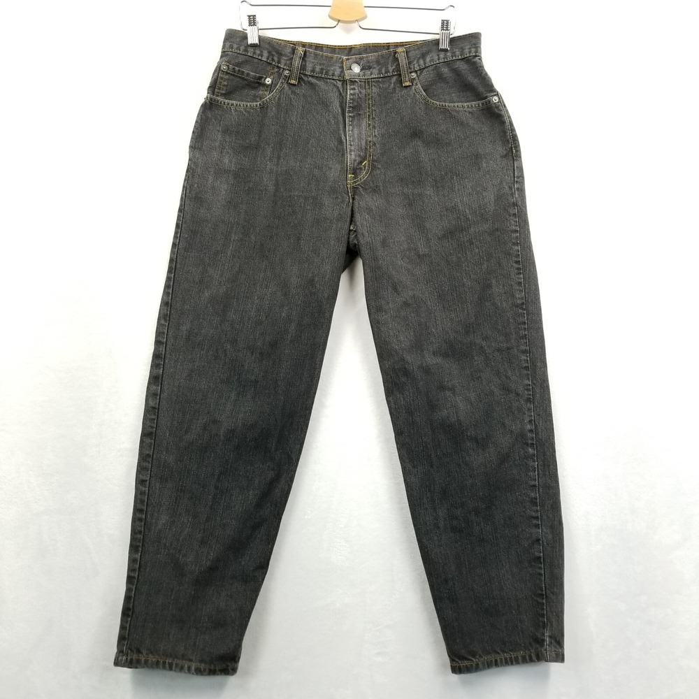 Vtg Levis Jeans Men 33 x 27.5 Black 560 Comfort Fit Loose Tapered Baggy‎ Y2K